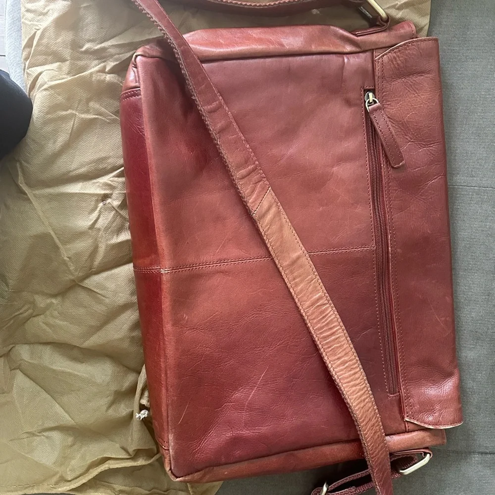 Brown leather laptop case/Messenger bag